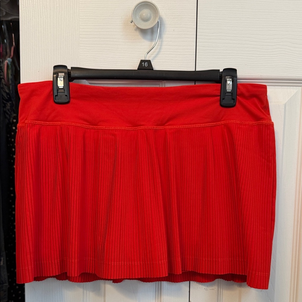 Red Pleated Active Skort Shorts